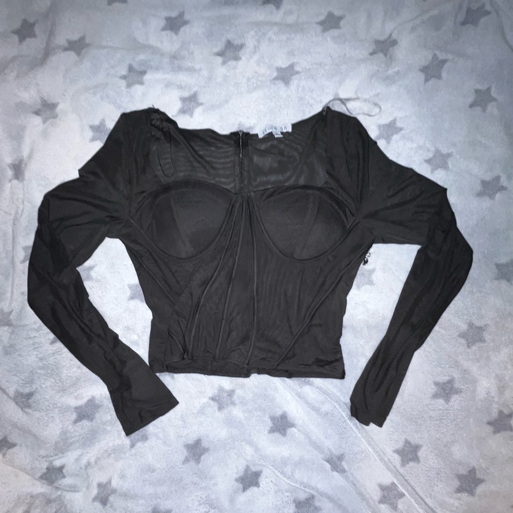 Cute black corset style crop top
